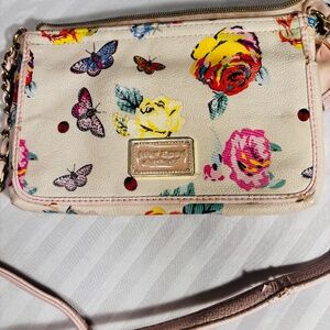 Betsey  Johnson Small Floral Crossbody Bag Full Zip